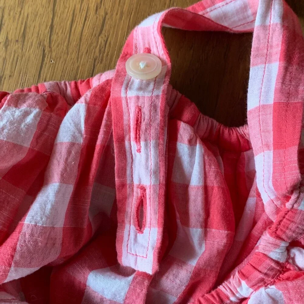 COUNTRY ROAD Red Gingham Dress Girls 5 NWT Checks Ruffles NEW 4th July Summer - Picture 5 of 9